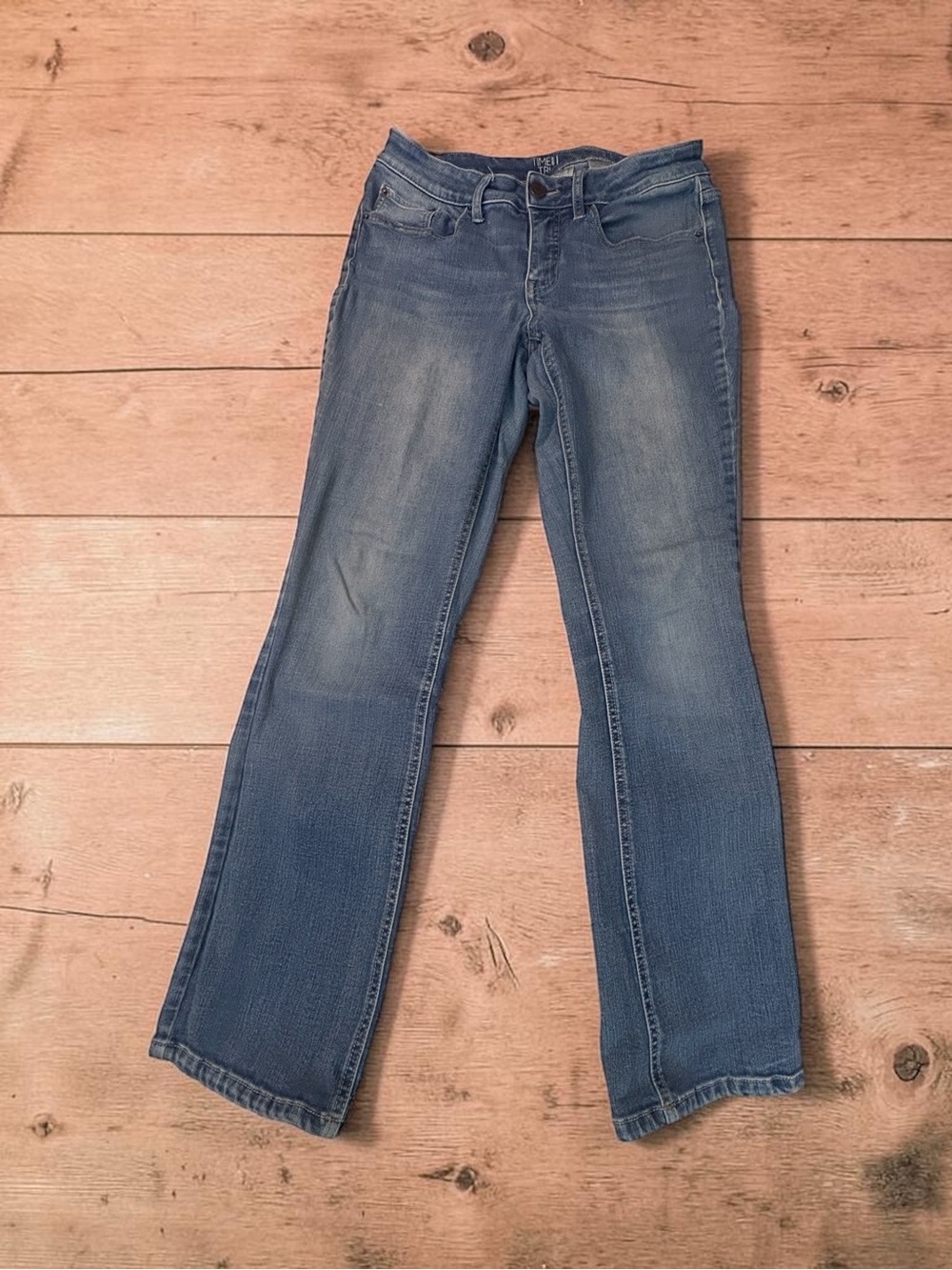 Womenās Blue Bootcut Jeans - Time and Tru Petite 12